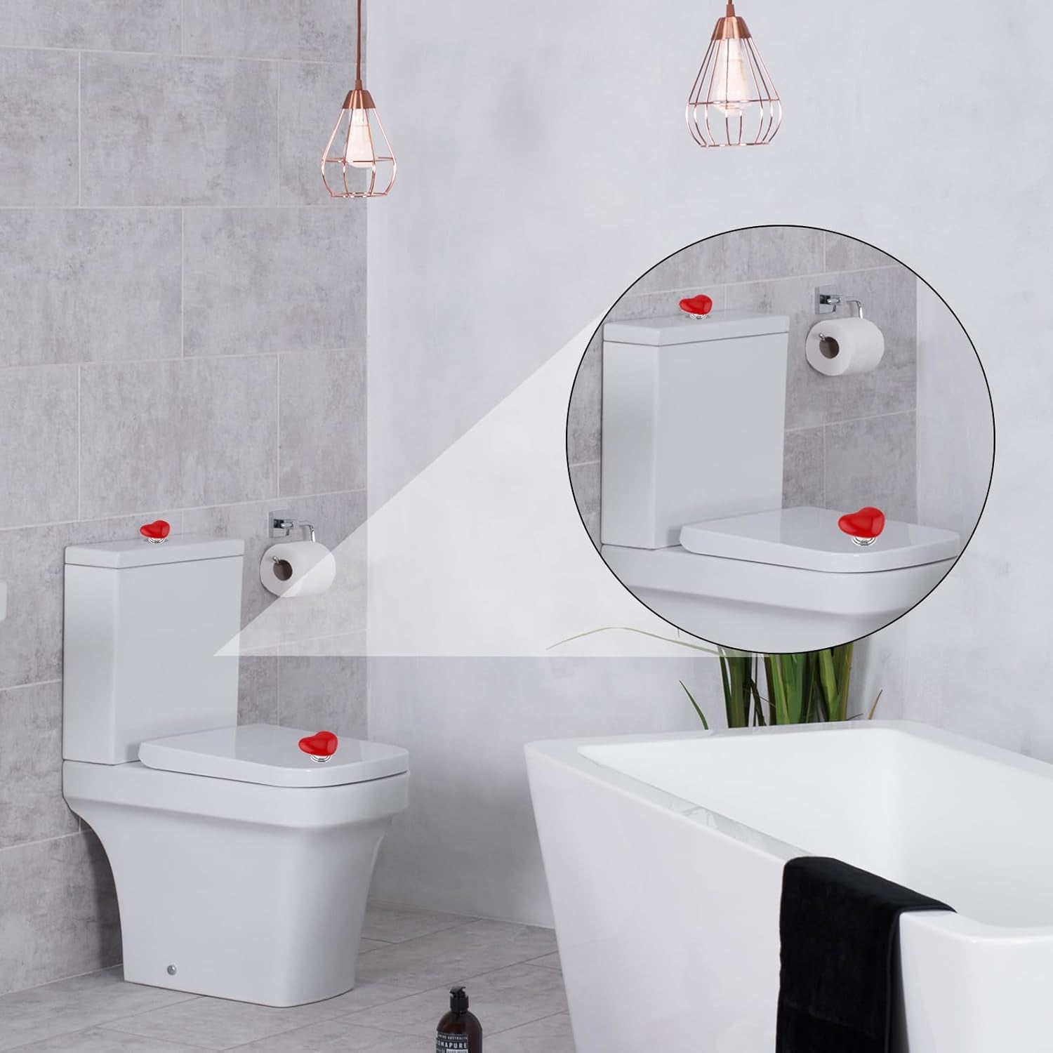 Heart-shaped Knob Pulls Toilet Press Button (4 Pc) The Morsignaturekarts