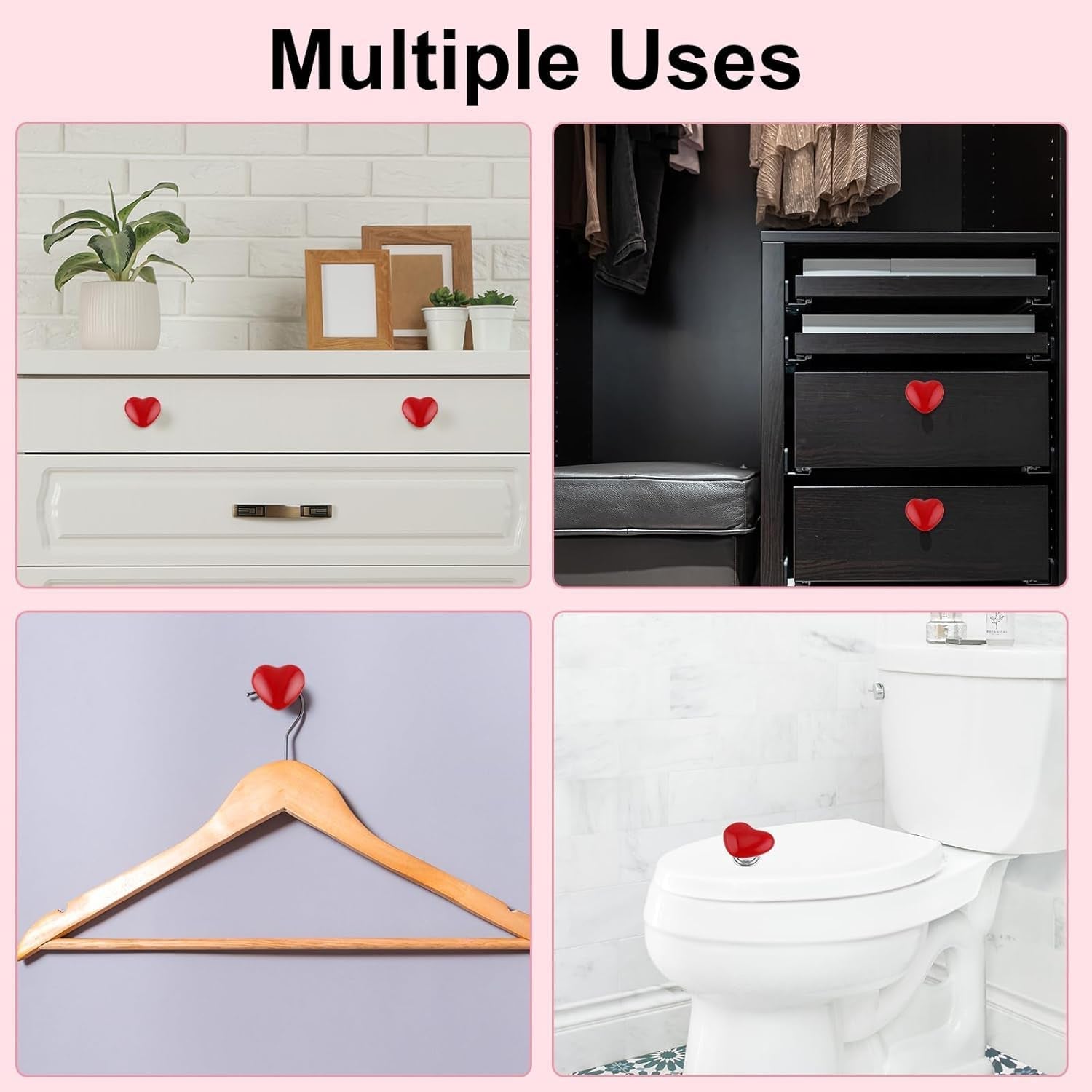 Heart-shaped Knob Pulls Toilet Press Button (4 Pc) The Morsignaturekarts