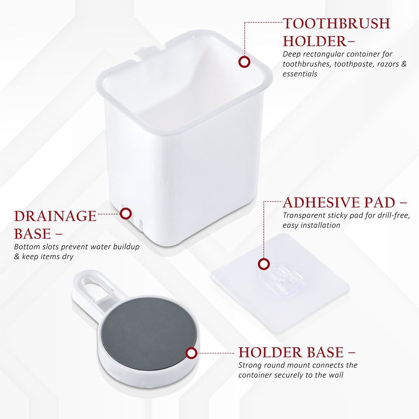 Wall-Mounted Toothbrush & Bathroom Storage Organizer (1 Pc) The Morsignaturekarts