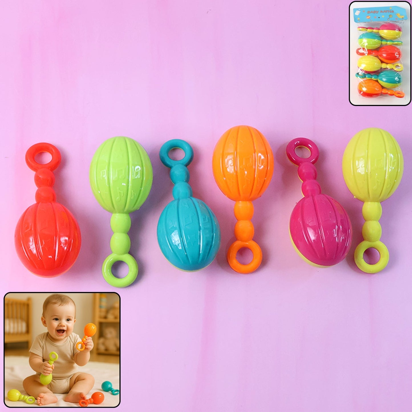 Baby Hand Rattle toy - (6 Pc / Set) signaturekarts