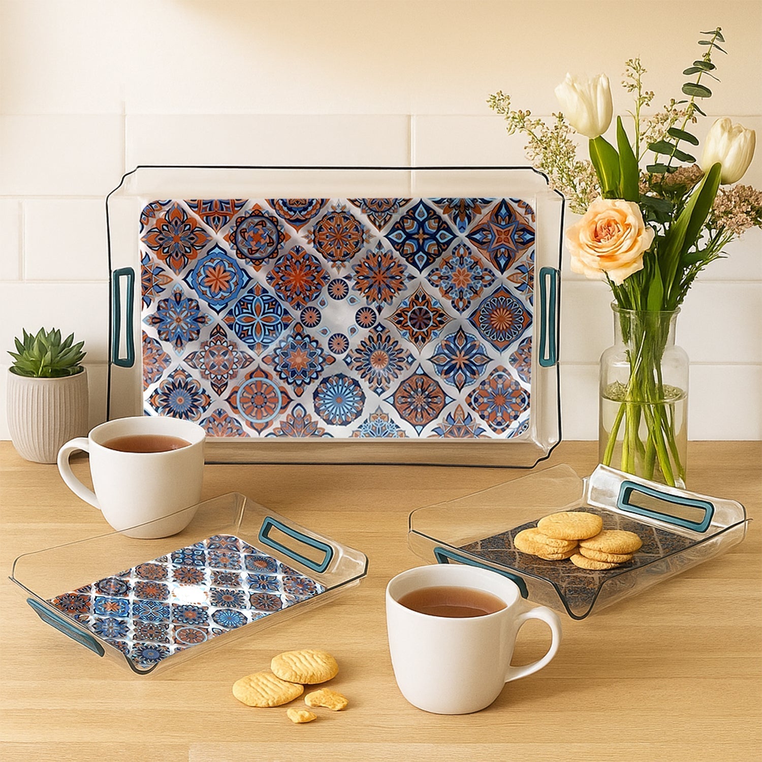 Supermom 3-Piece Multipurpose Serving Tray - (3 Pc / Set) signaturekarts
