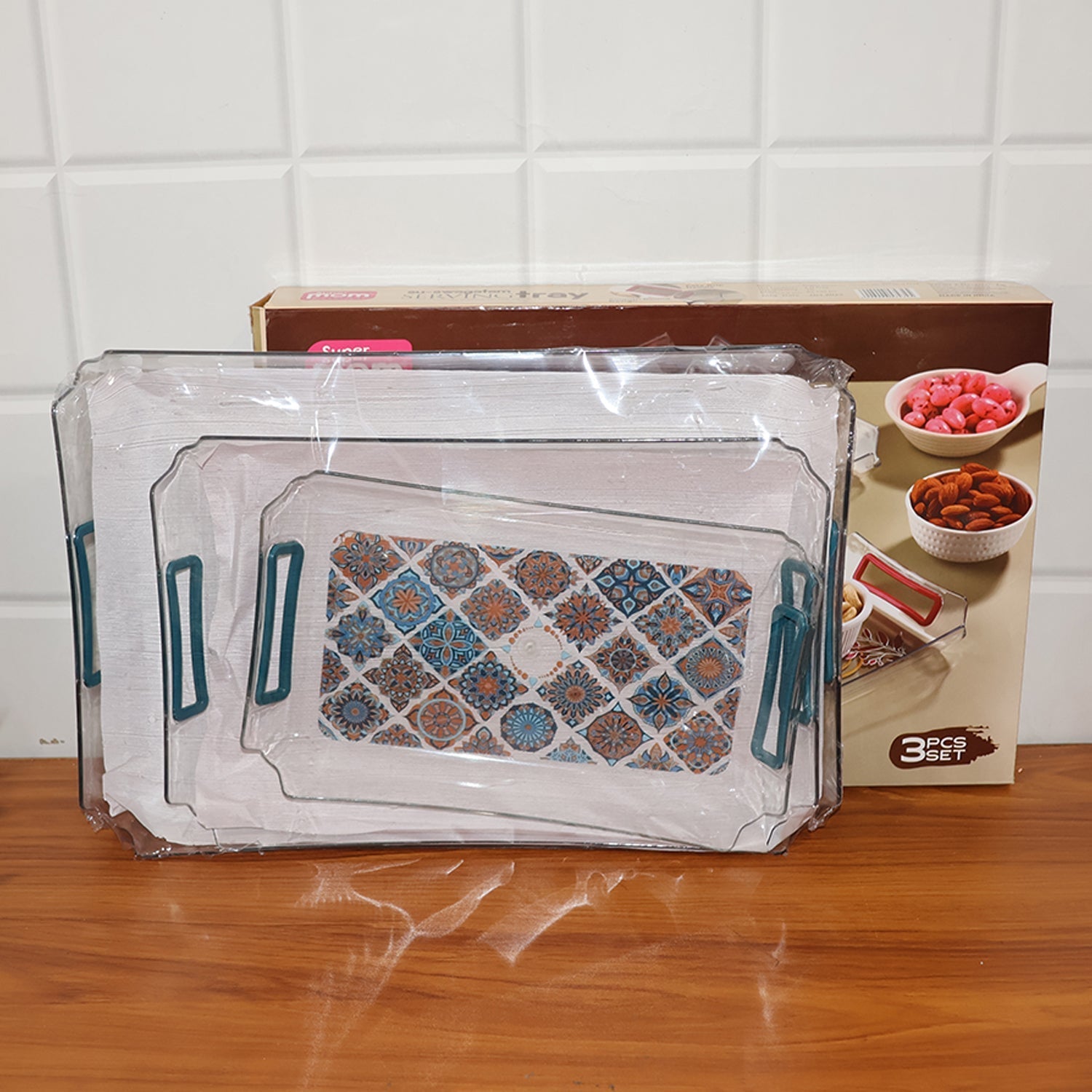 Supermom 3-Piece Multipurpose Serving Tray - (3 Pc / Set) signaturekarts