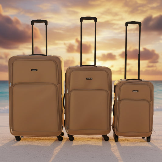 3 In 1 Soft Side Trolley Luggage Set 3 Piece