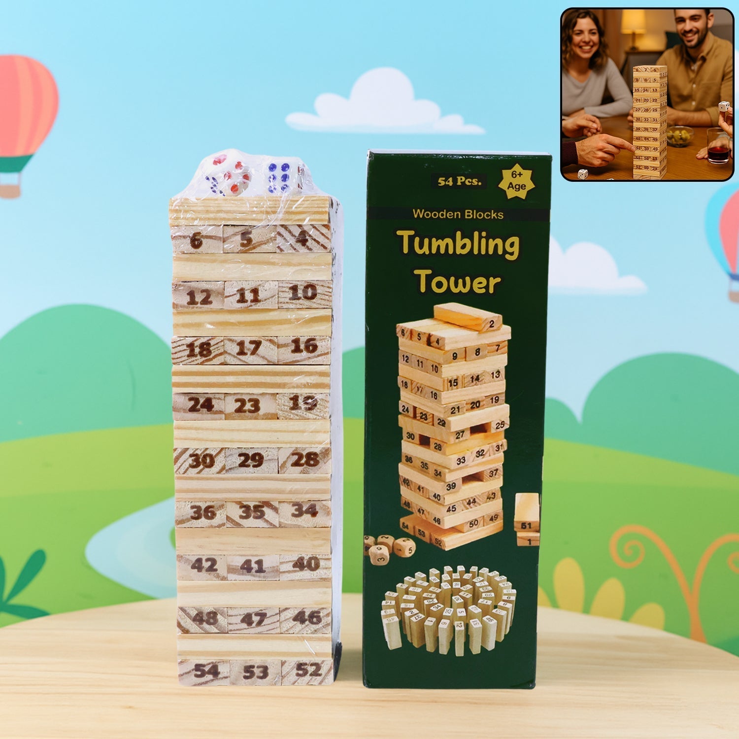 Tumbling Tower Wooden Blocks Game - (Set) signaturekarts