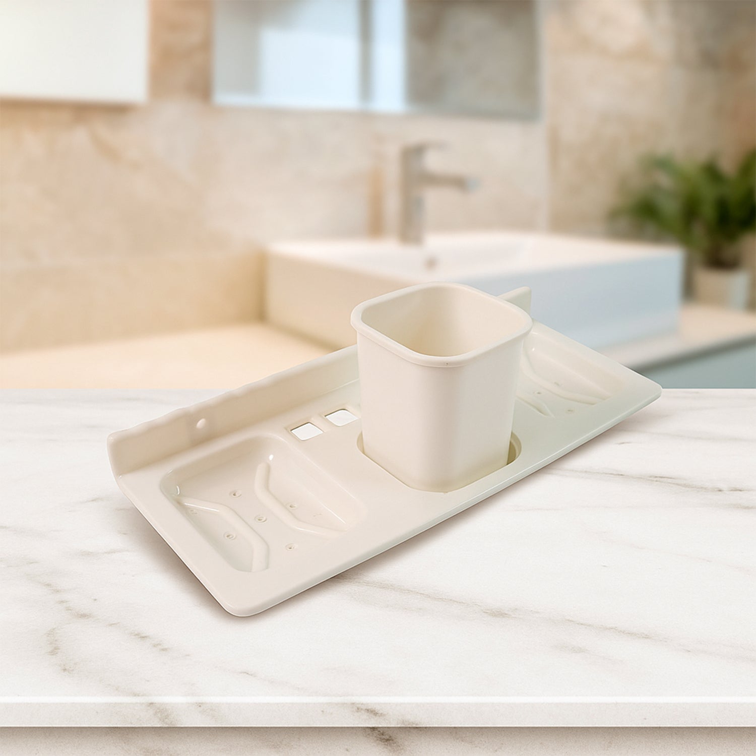 4 in 1 Wall-Mounted Bathroom Organizer - (1 Pc) signaturekarts