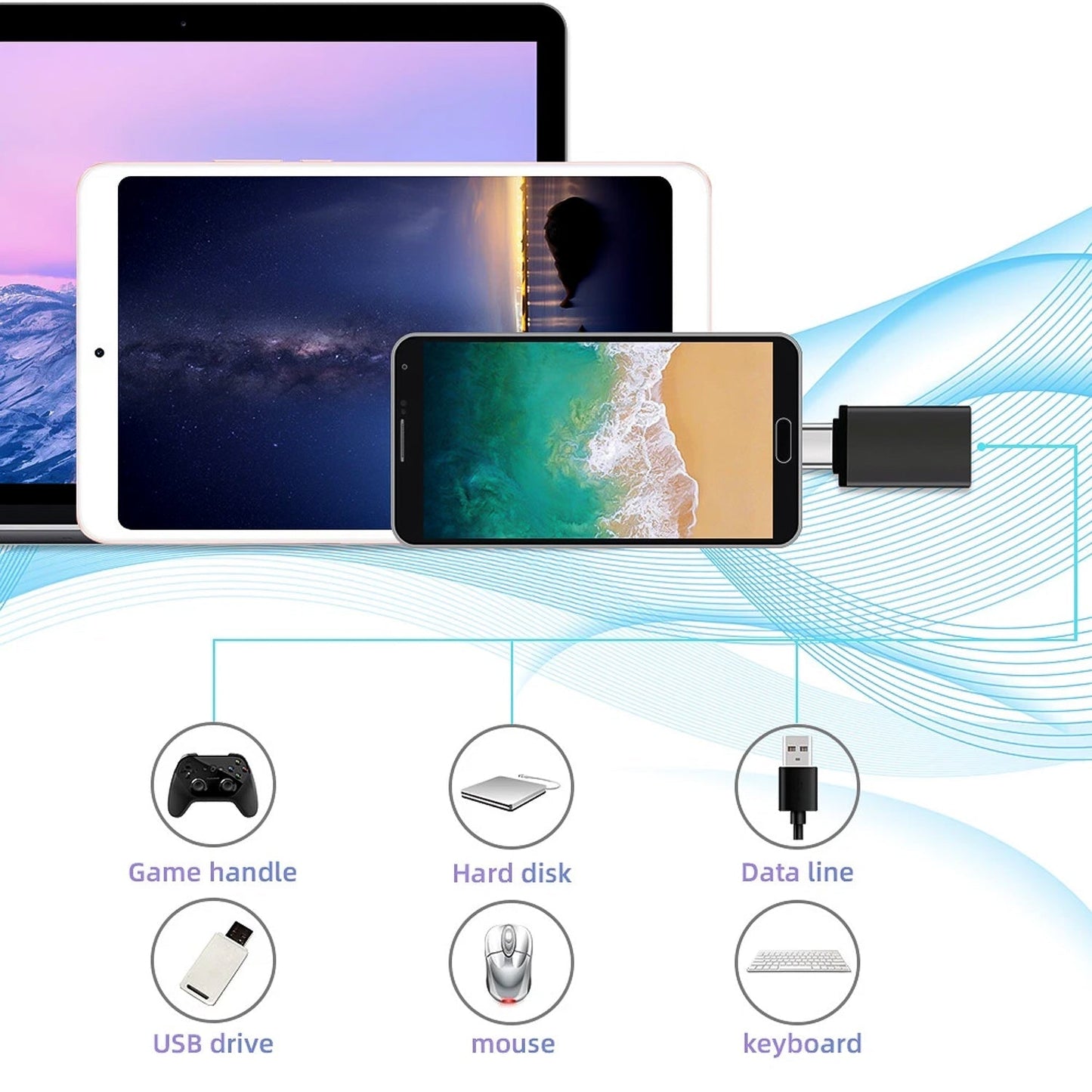Type-C OTG Adapter pen drive - (1 Pc) signaturekarts