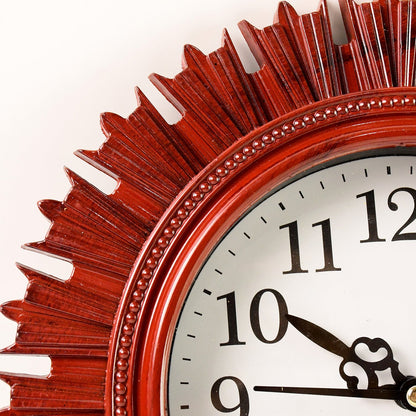Wooden Look Round Wall Clock – Battery Operated Easy-to-Read Design for Home/Office Your Brand