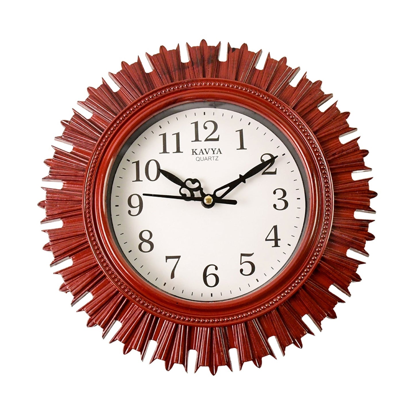 Wooden Look Round Wall Clock – Battery Operated Easy-to-Read Design for Home/Office Your Brand