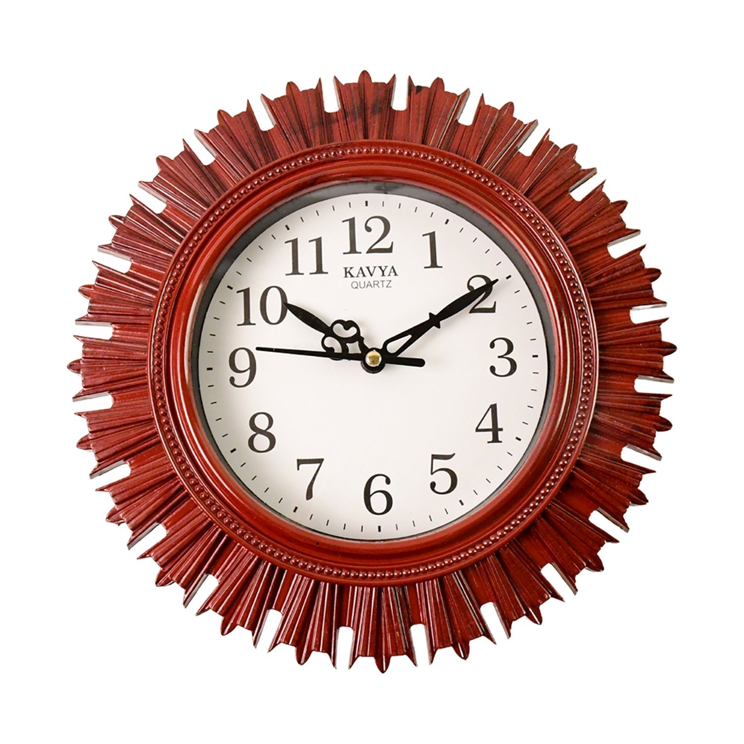 Wooden Look Round Wall Clock – Battery Operated Easy-to-Read Design for Home/Office Your Brand