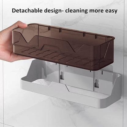 Wall Mounted Self Adhesive Plastic Storage Shelf (1 Pc) The Morsignaturekarts