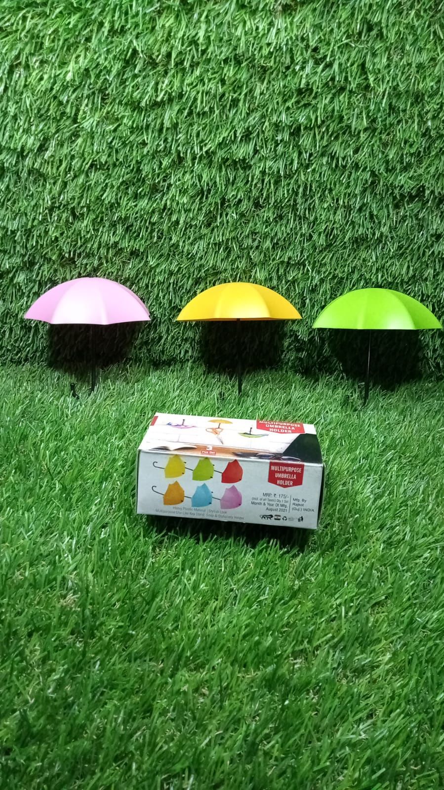 Multipurpose Umbrella Key Hat Holder Wall Hanging Hook Multicolor signaturekarts