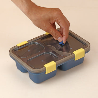 Plastic Lunch Box for Kids, Lunch Box (3 Compartment Lunch Box) signaturekarts