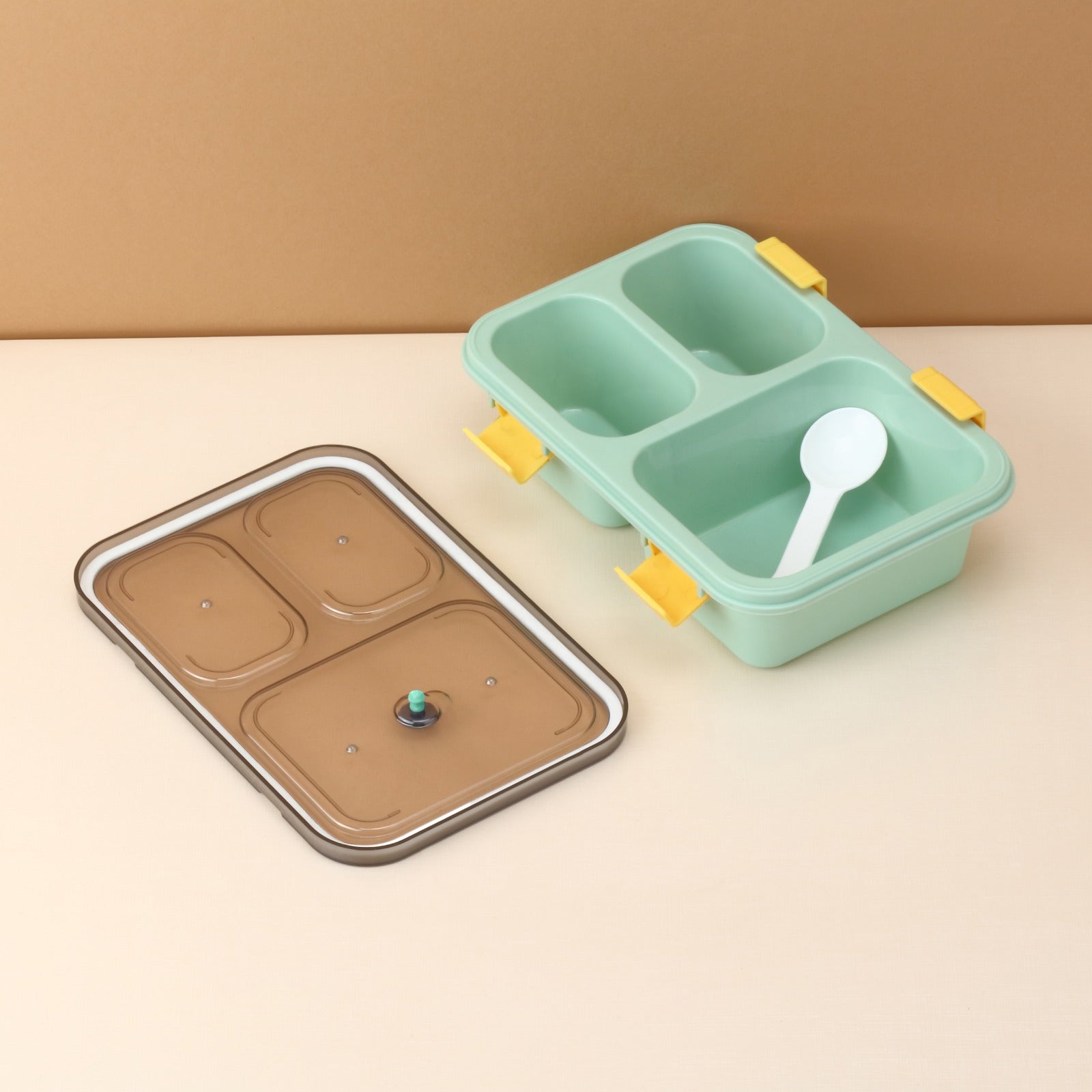 Plastic Lunch Box for Kids, Lunch Box (3 Compartment Lunch Box) signaturekarts