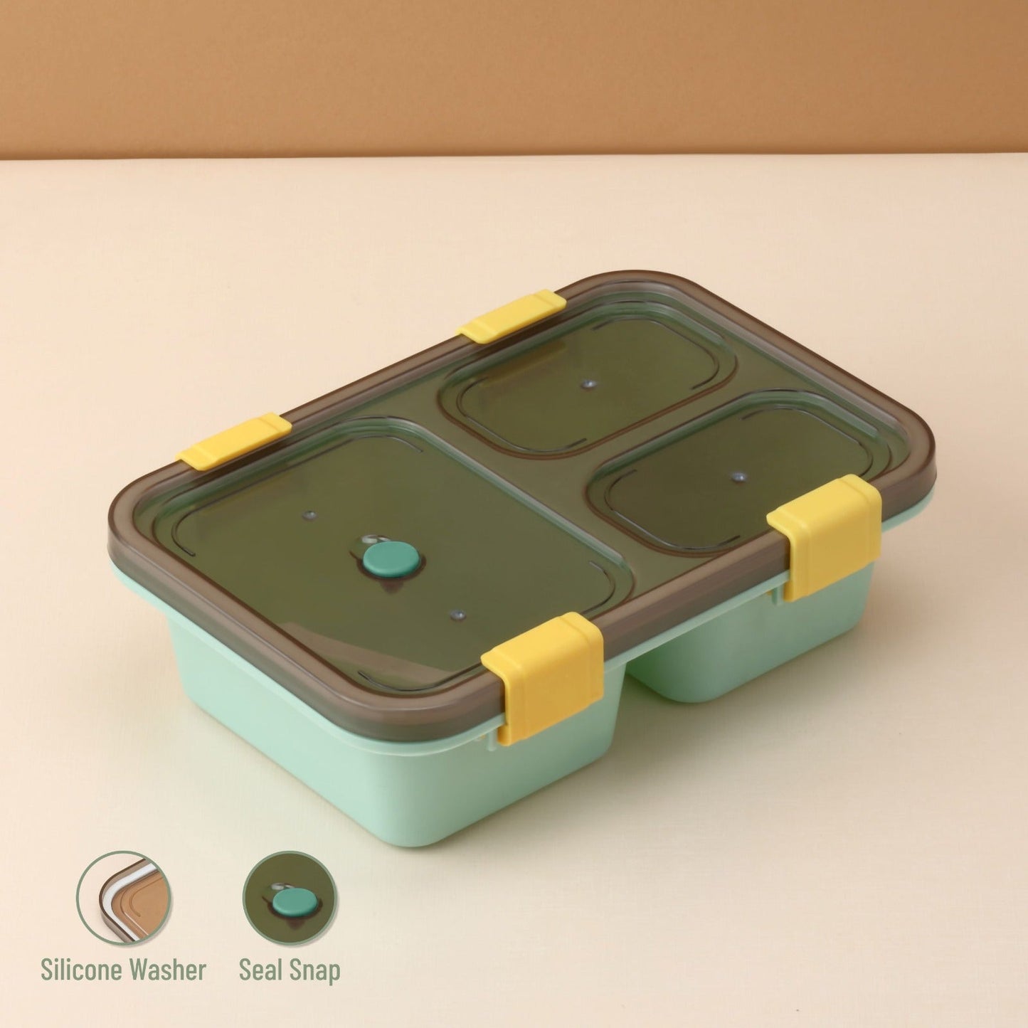 Plastic Lunch Box for Kids, Lunch Box (3 Compartment Lunch Box) signaturekarts