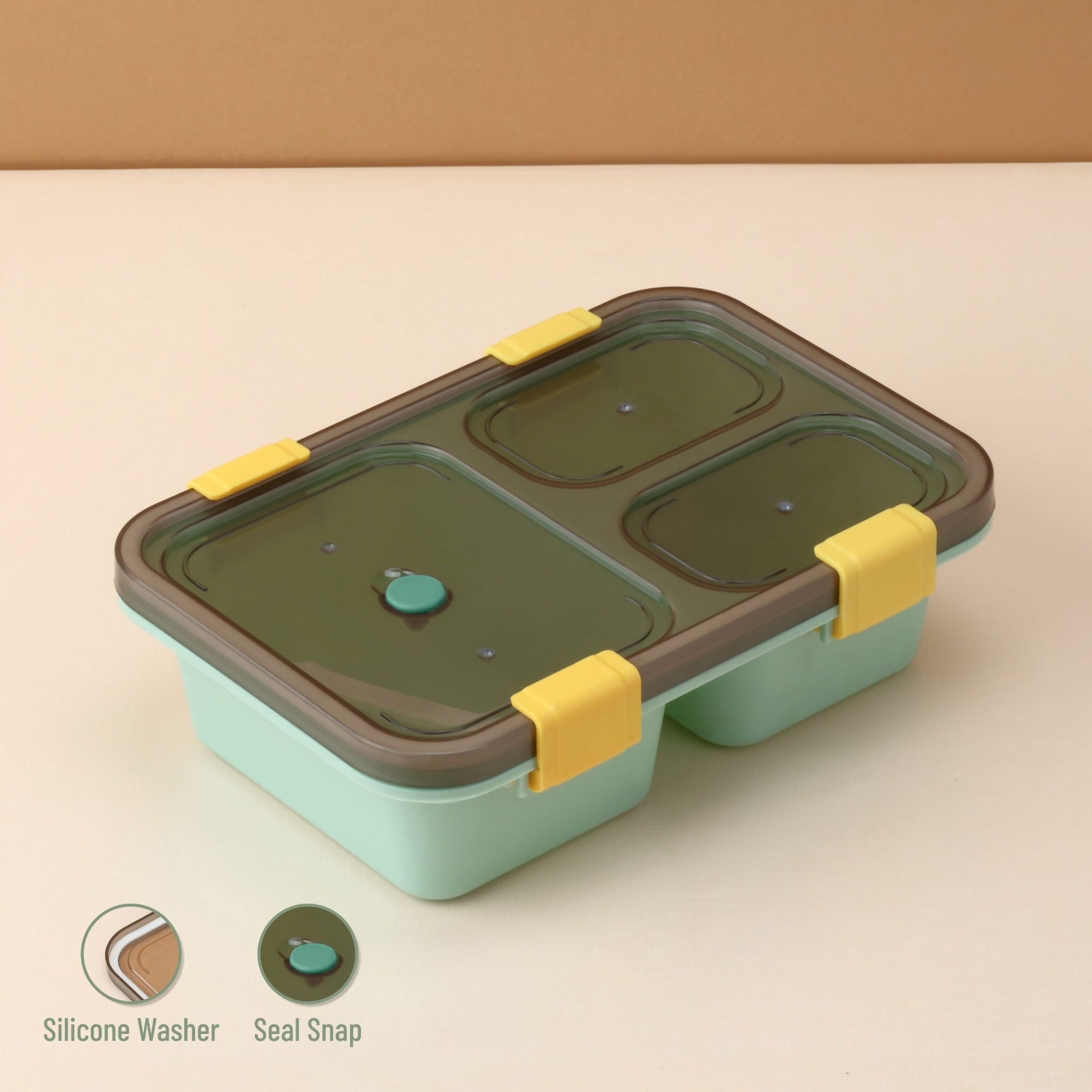 Plastic Lunch Box for Kids, Lunch Box (3 Compartment Lunch Box) signaturekarts