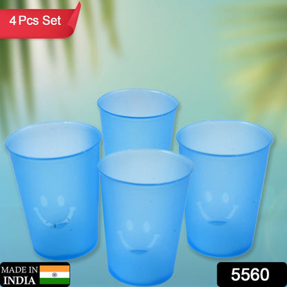 Reusable Plastic Drinking Tumblers - 4-Piece Transparent Water Cup Set signaturekarts