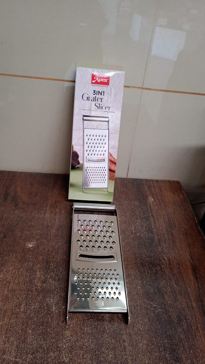 Apex Stainless Steel Grater & Slicer (3 in 1) Signature kart