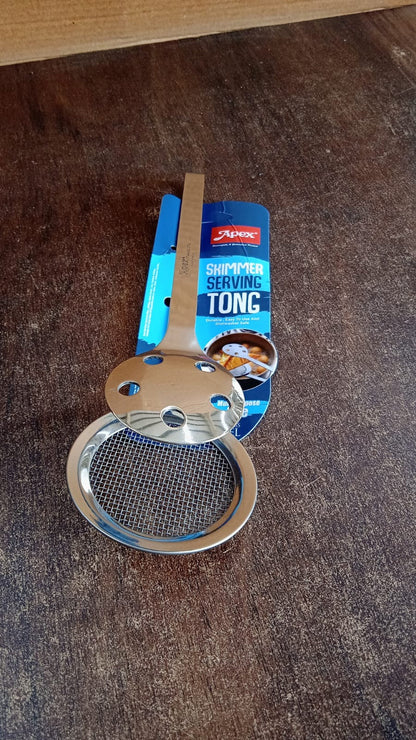 Apex Stainless Steel Skimmer Serving Tong Signature Kart