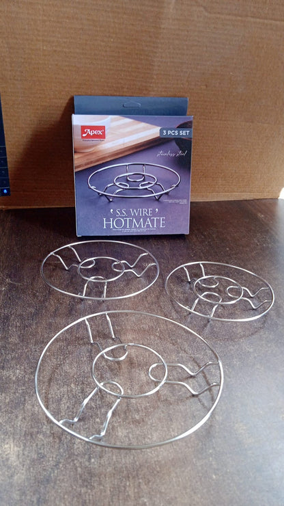 Apex Stainless Steel Wire Hotmate Trivet Stand Set of 3 Signature Kart