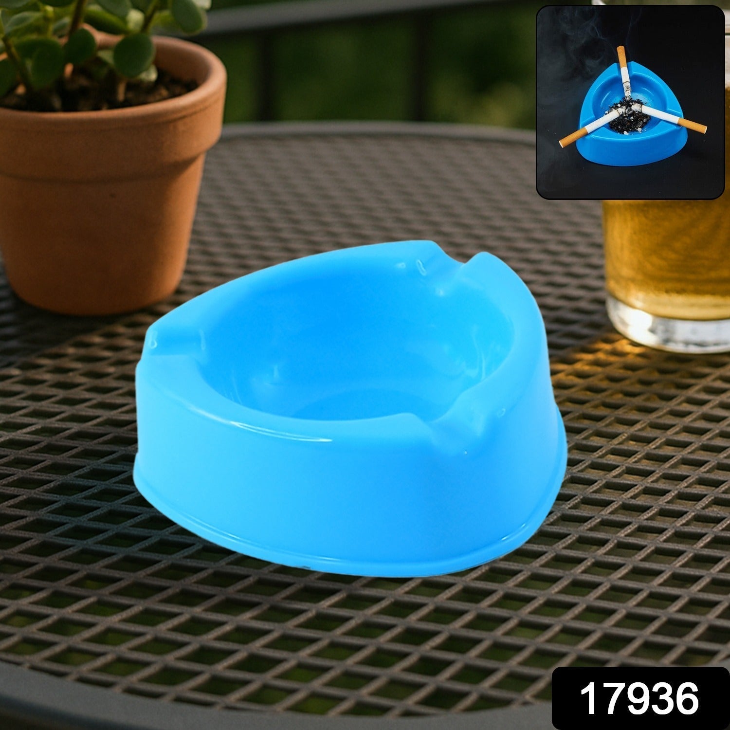 Oblivion Heavy Duty Plastic Ashtray (mix color & 1 Pc) Signature Kart