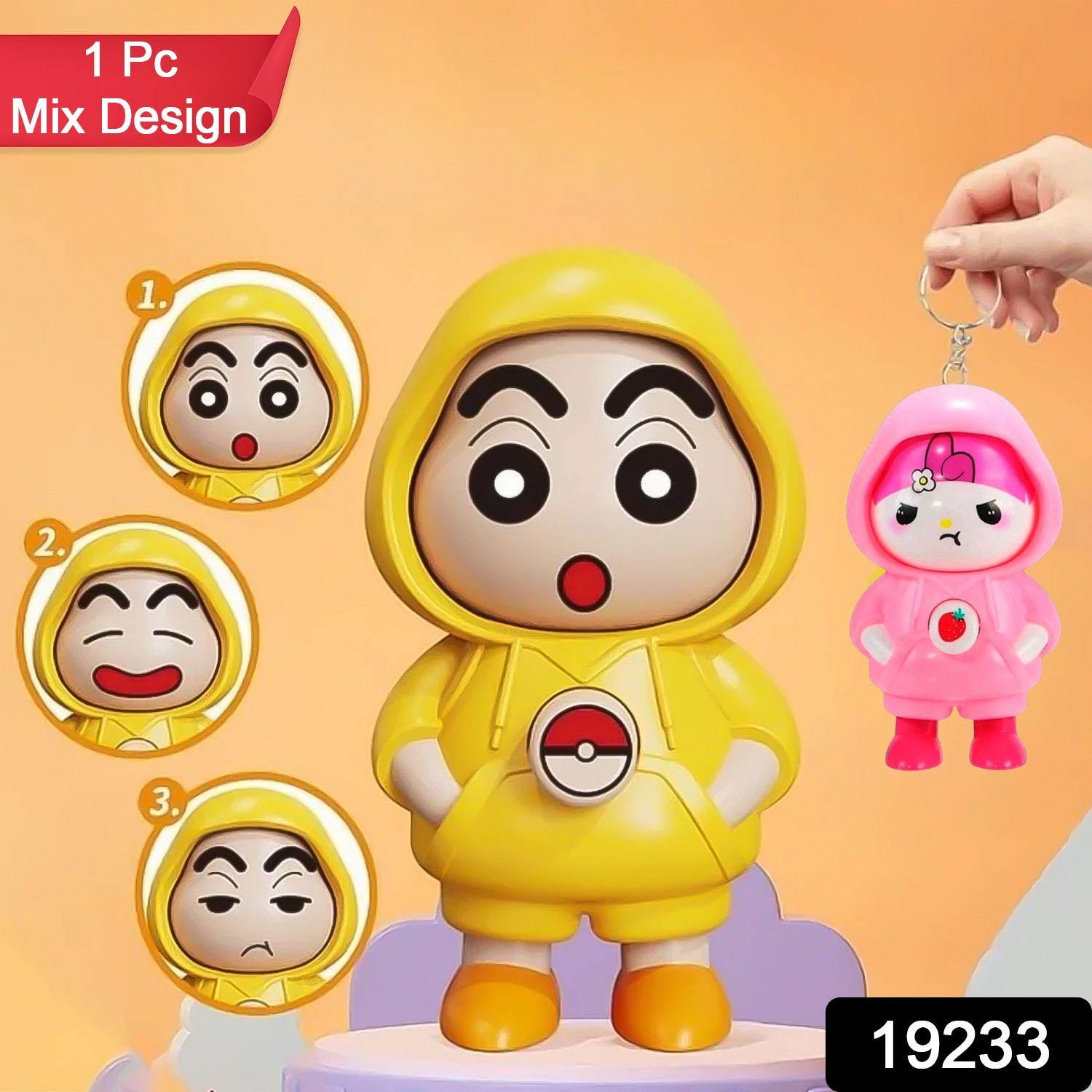 Face Changing Doll Toy with Keyring (1 Pc / Mix Color) Signature Kart