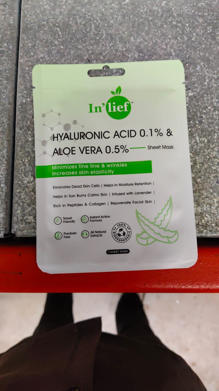 In’lief Hyaluronic Acid 0.1% & Aloe Vera 0.5% Hydrating Facial mask (1 Pc) signaturekarts
