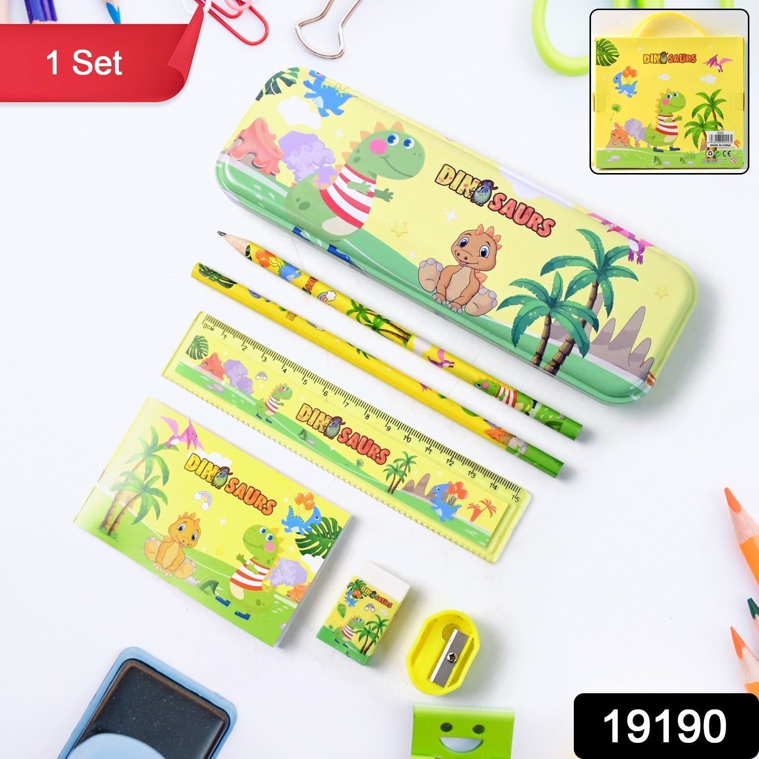 Dinosaur Printed Kids Stationery (Set) signaturekarts