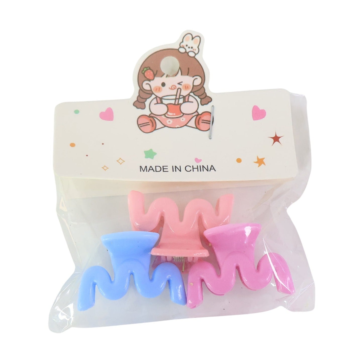 Plastic Small Hair Clips Girls Kids Hair Accessories (3 Pcs Set / Mix Color & Design) Signaturekarts