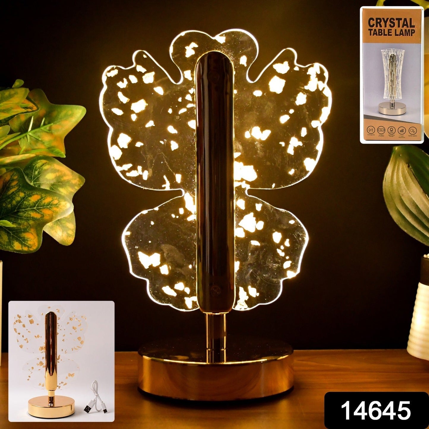Luxury Golden Crystal LED Table Lamp (1 Pc) signaturekarts