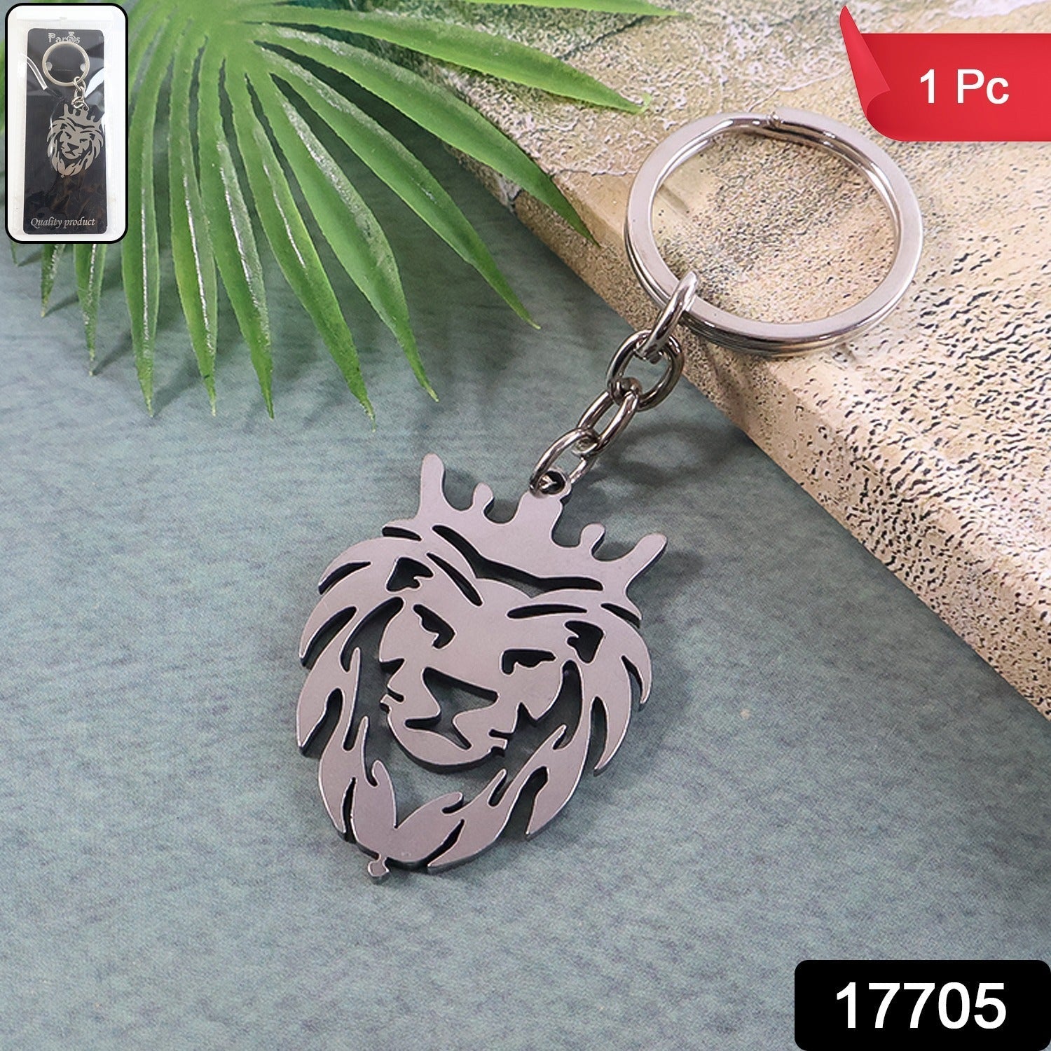 Stylish Metal Lion Head Keychain (1 Pc) signaturekarts