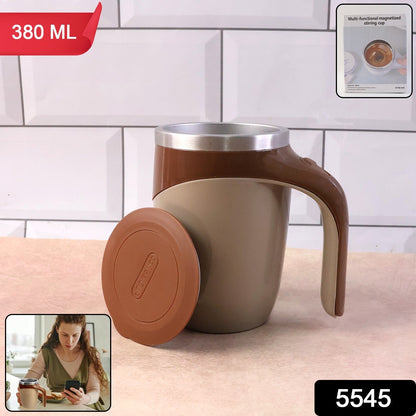 Stirring Coffee Mug | Magnetic Stirring Coffee Cup | Stainless Steel Mug for Milk | Travel Mixing Cup | Self Stirring Coffee Mug, Suitable for Coffee / Milk / Hot Chocolat | Battery Operated ( Battery Not Included) signaturekarts