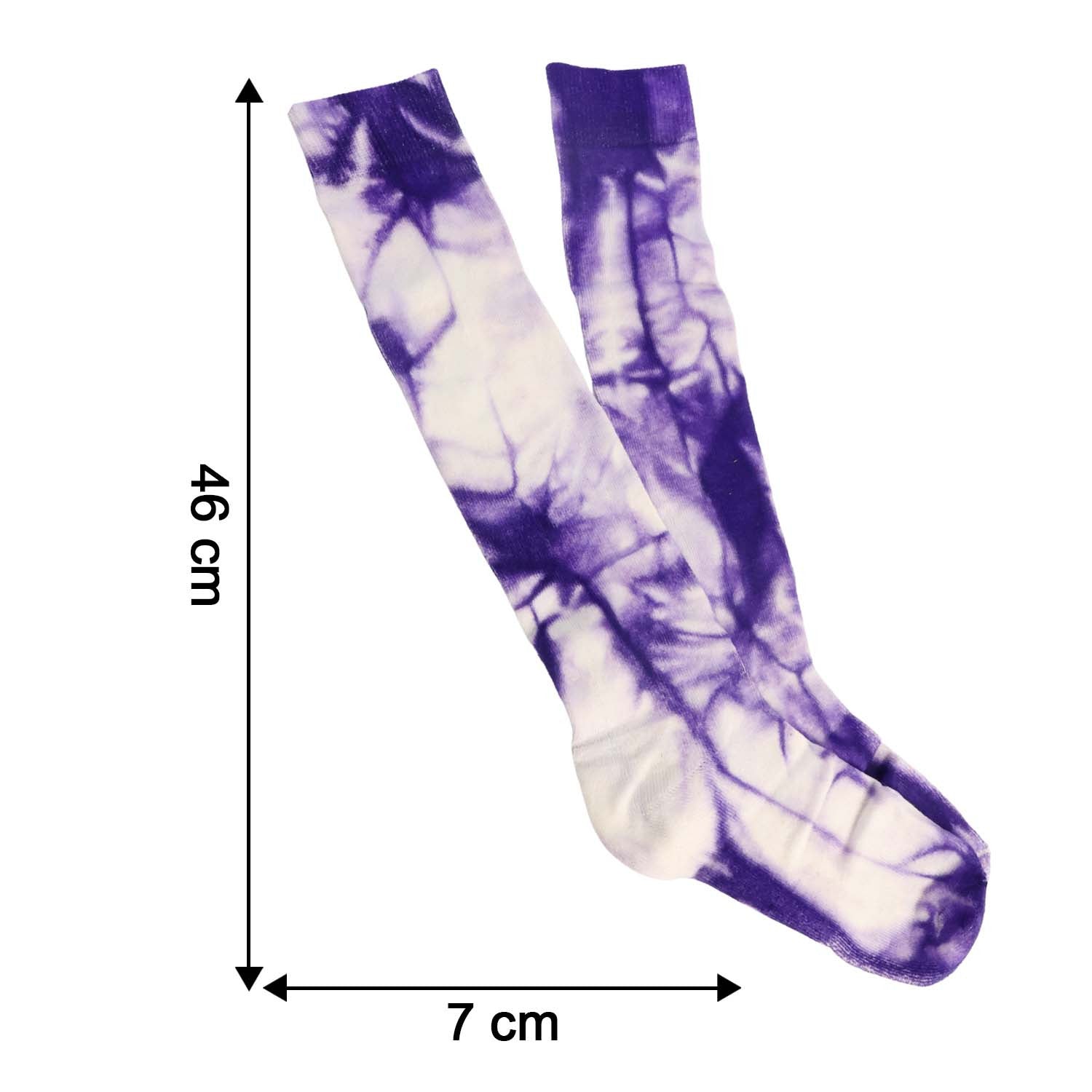 Purple & White Tie-Dye Long Socks (1 Pair) The Morsignaturekarts