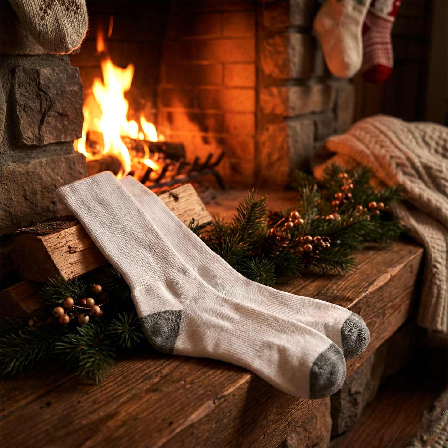 White & Grey Comfort Long Socks (1 Pair) The Morsignaturekarts