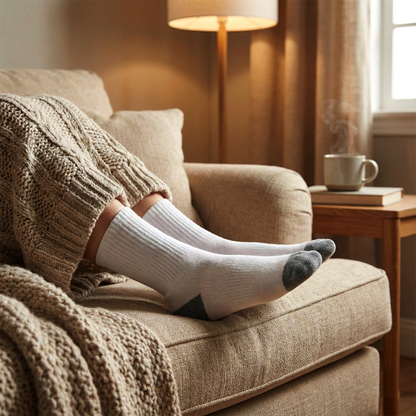 White & Grey Comfort Long Socks (1 Pair) The Morsignaturekarts