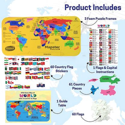 Aditi Mapster World Map EVA Foam Puzzle Set signaturekarts