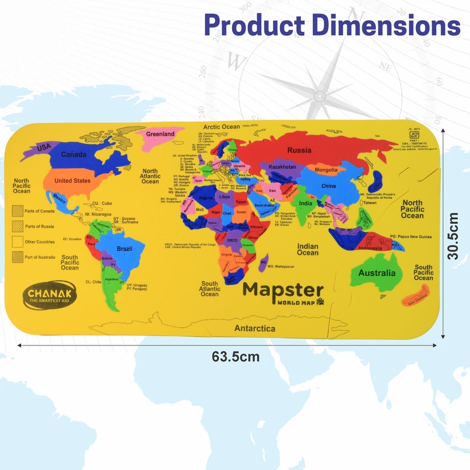 Aditi Mapster World Map EVA Foam Puzzle Set signaturekarts