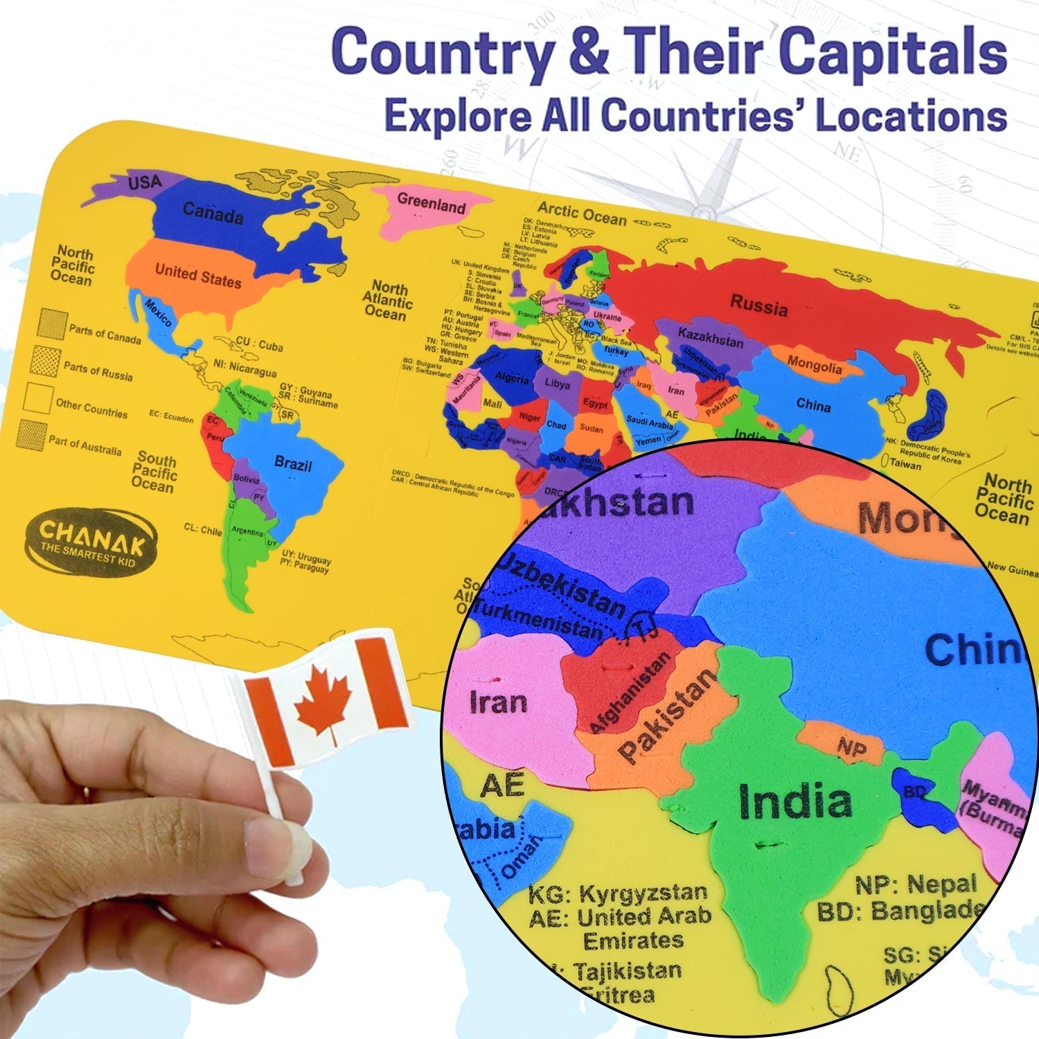 Aditi Mapster World Map EVA Foam Puzzle Set signaturekarts