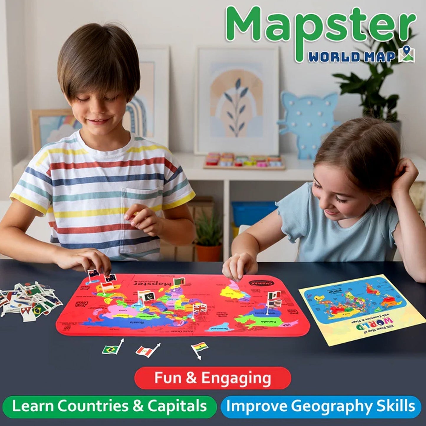 Aditi Mapster World Map EVA Foam Puzzle Set signaturekarts