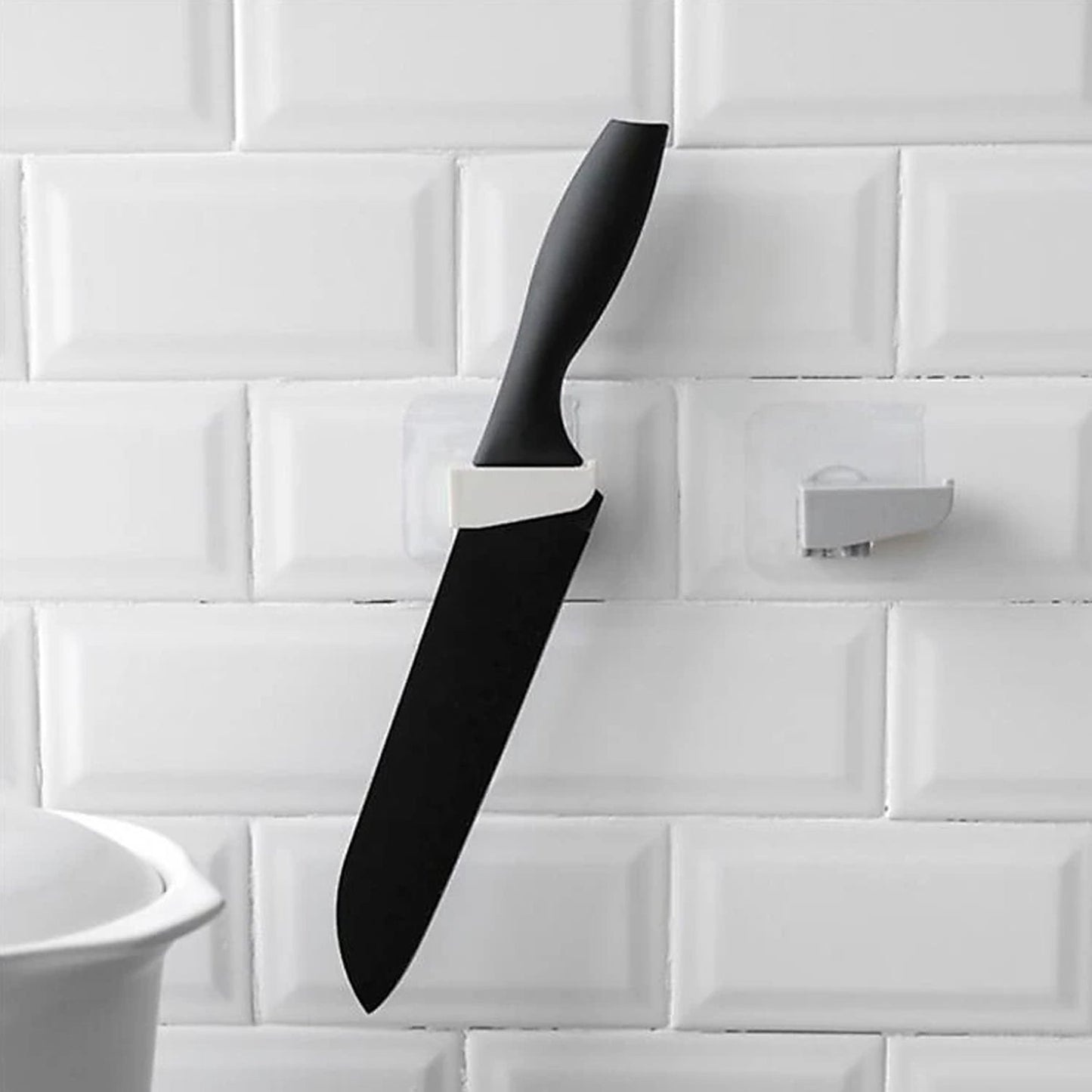 Punch-Free Wall Hanging Knife Holder – Kitchen Storage Rack (1 Pc) signaturekarts