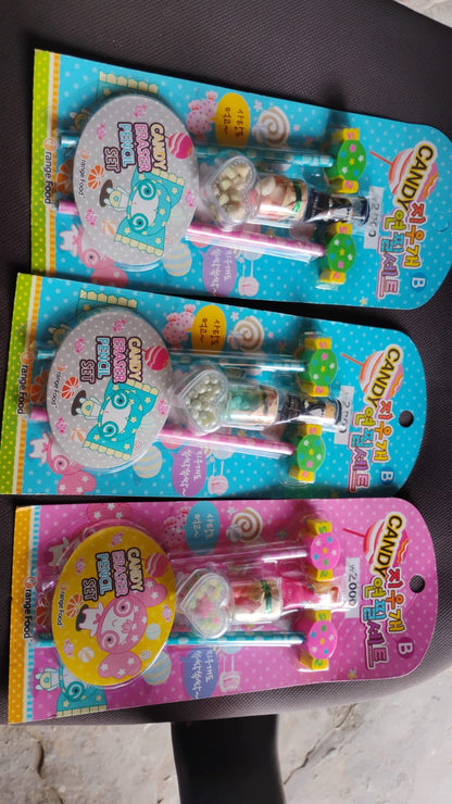 Fun Candy Design Pencil Set with Accessories (1 Set / Mix Design) Signature Kart