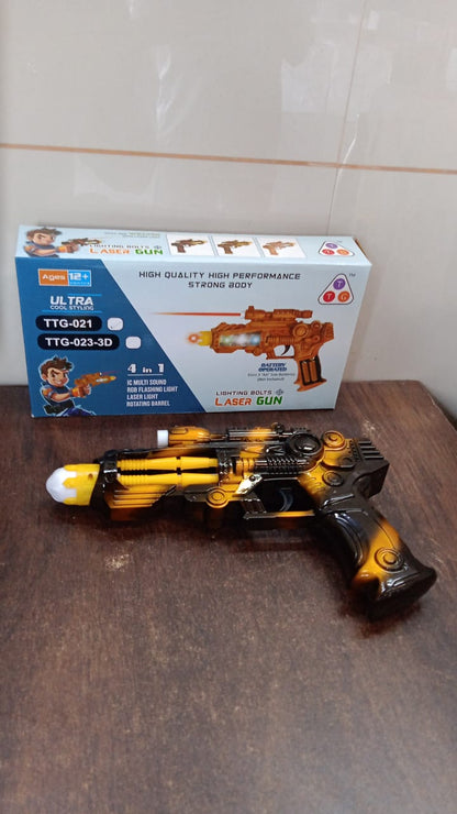 TTG LED Laser Gun Toy – Battery Operated Space Blaster Flashing Lights & (1 Set) Signature kart