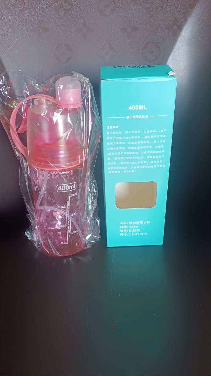 Plastic 2 In 1 Mist Spray Water Bottle (Multicolor / 400 ML / 1 Pc) Signature kart