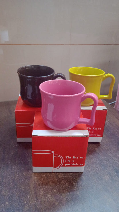 Premium Plastic Coffee,Tea Mug with Handle (1 Pc / With Color Box / Mix Color) Signaturekarts