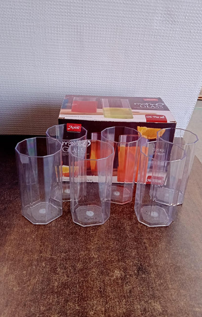 Apex Merino N’ Glass Unbreakable Plastic Drinking Glass Set (6Pc/300ml) Approx signaturekarts