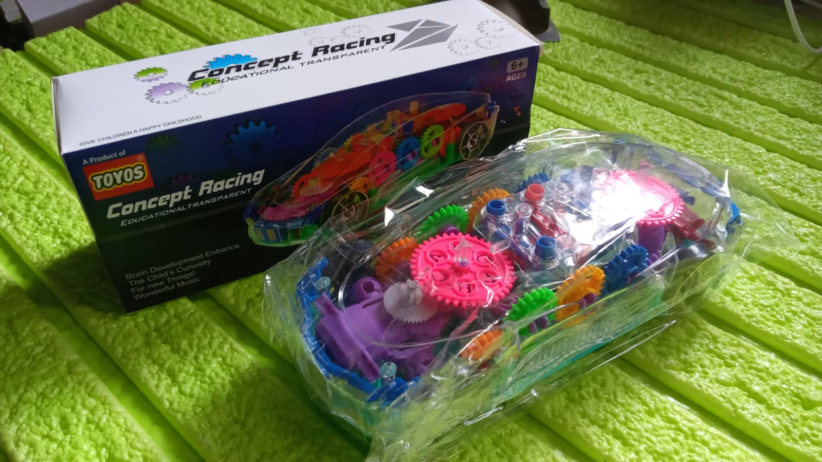Rotating Transparent Gear Concept Car with Musical and 3D Flashing Lights Toy signaturekarts