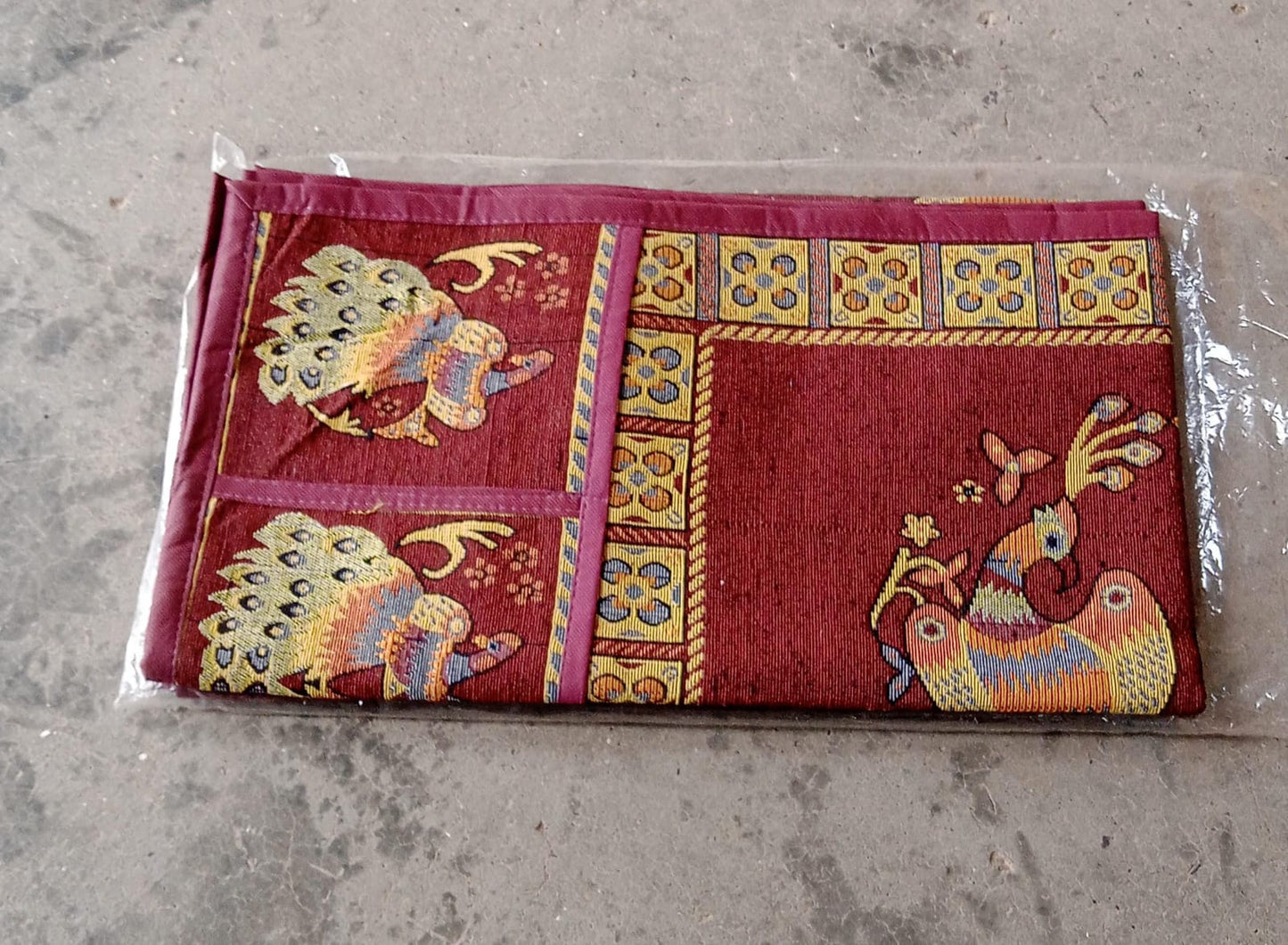 Cotton Fridge Top Cover with Side Pockets for Home Decor (100×60 CM) signaturekarts