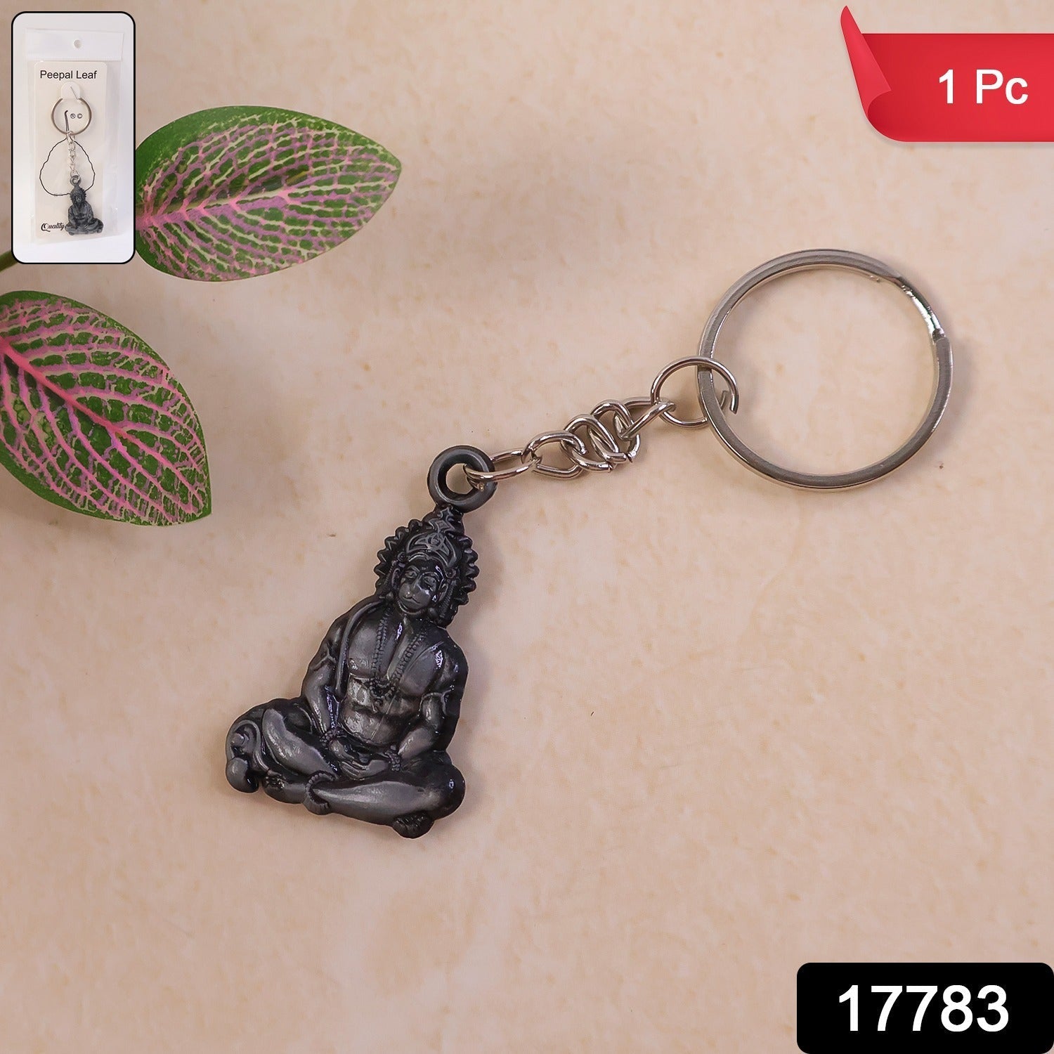 Premium Spiritual Hanuman Ji Sitting Pose Metal Keychain (1 Pc) The Morsignaturekarts