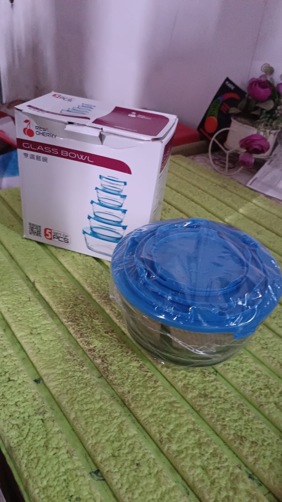 Modern Glass Bowl Set Mixing / Storage Bowls with Lids (5 Pcs Set) Signaturekarts