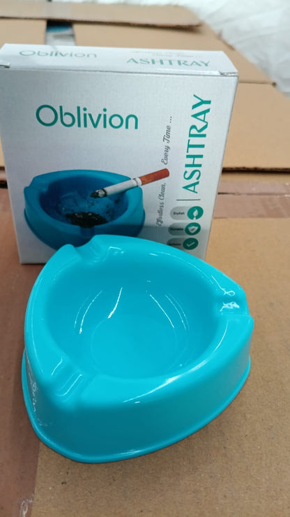 Oblivion Durable Plastic Ashtray with Wide Bowl and Triple Cigarette Holder Slots (1 Pc) Signature Kart