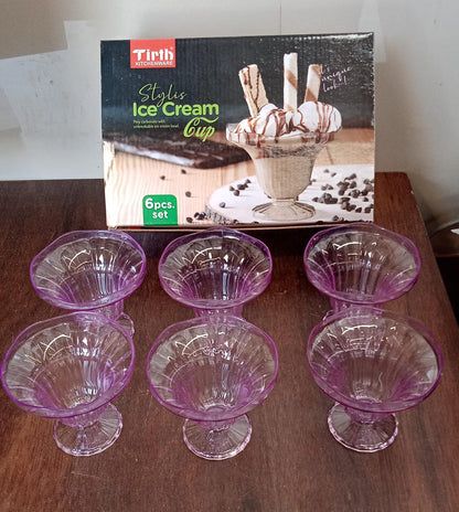 Crystal Plastic Ice-Cream Bowl Set – Serving Bowls (6 Pc) signaturekarts